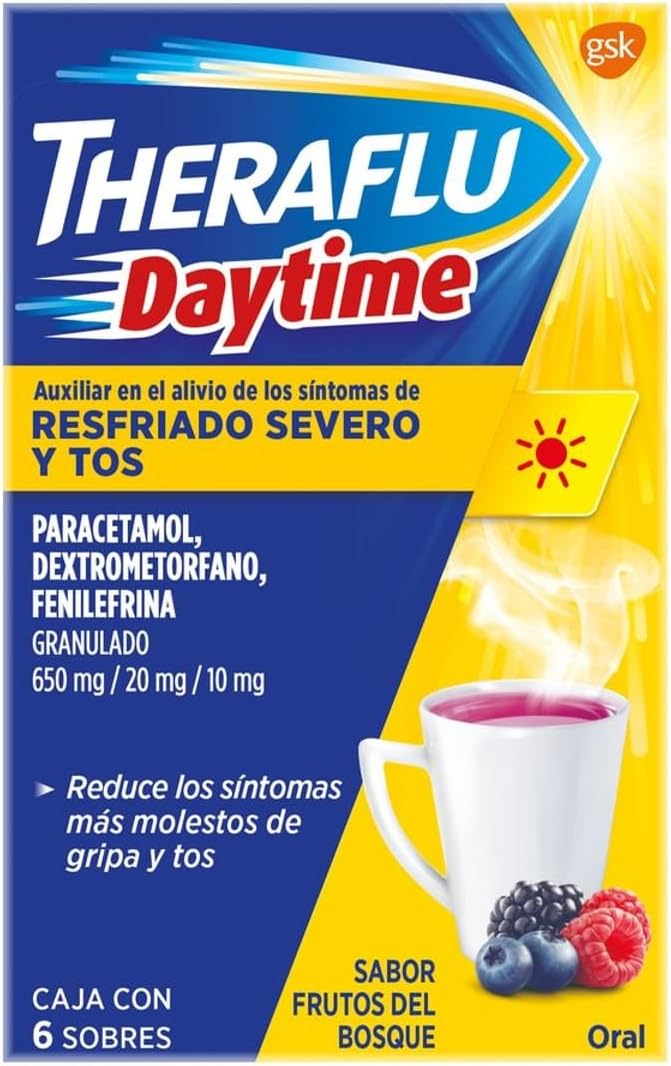 Theraflu Día, Té Antigripal para Resfriado Severo, 6 Sobres