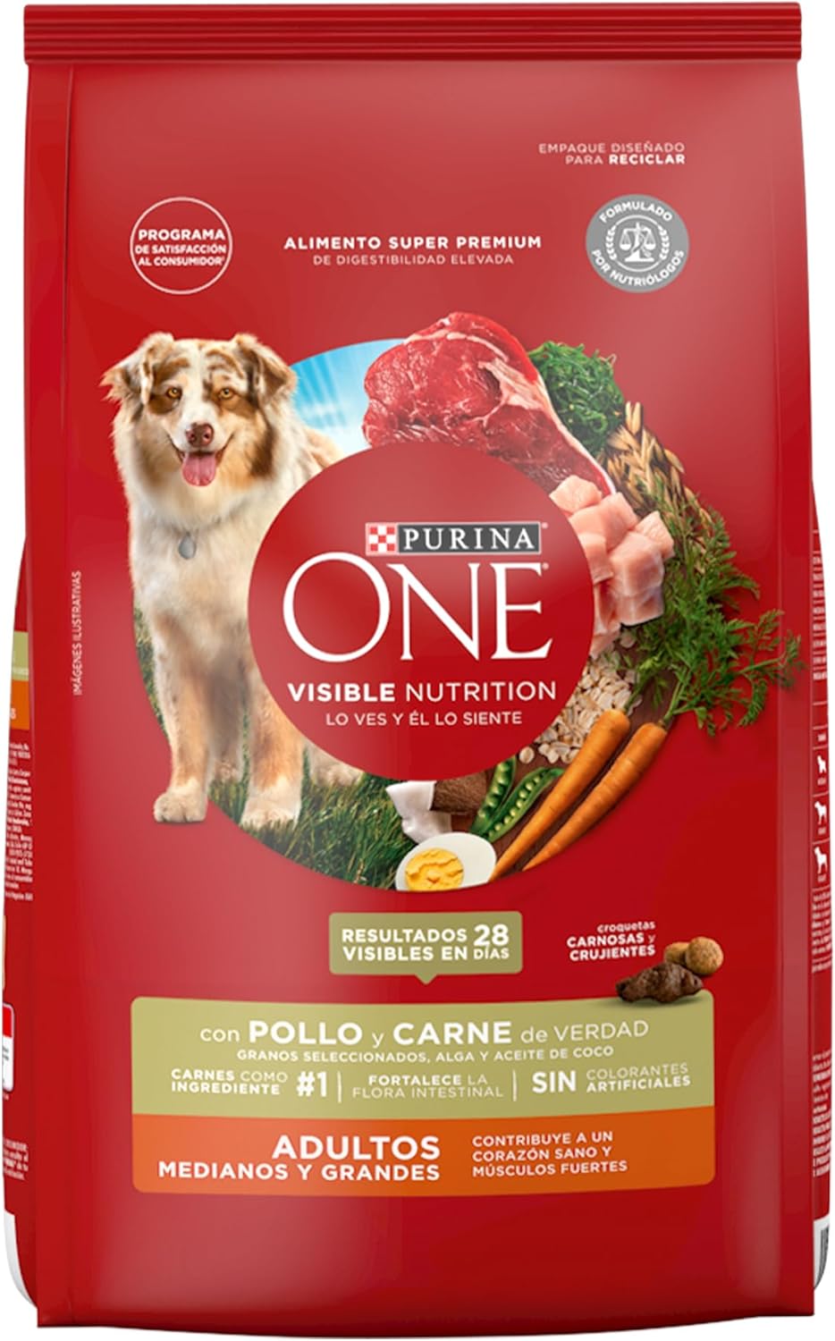 Purina-One Adulto Raza Mediana y Grande, Pollo y Carne 7Kg