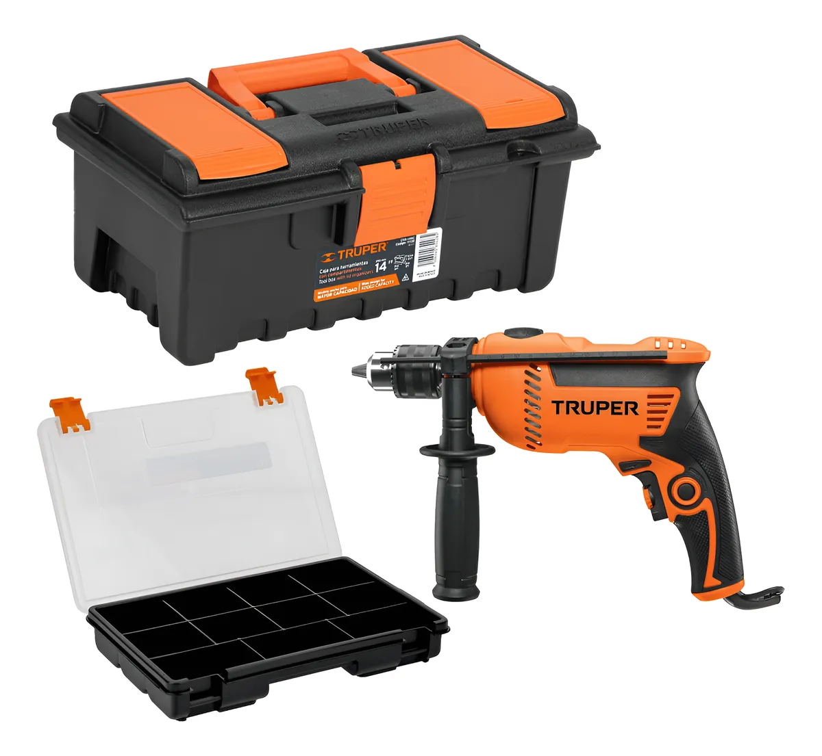 Box Rotomartillo 1/2 Profesional + Caja Y Organizador Naranja