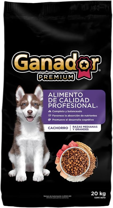 Ganador Premium Cachorro 20 kg, Razas Medianas y Grandes
