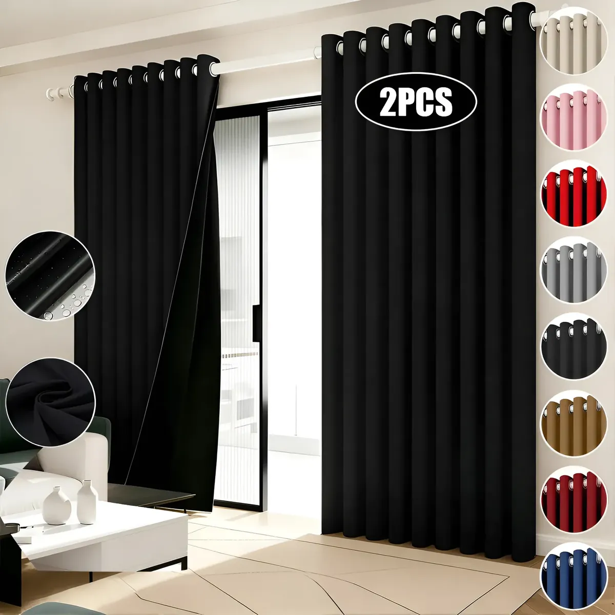 2 Cortinas Blackout 265x160cm