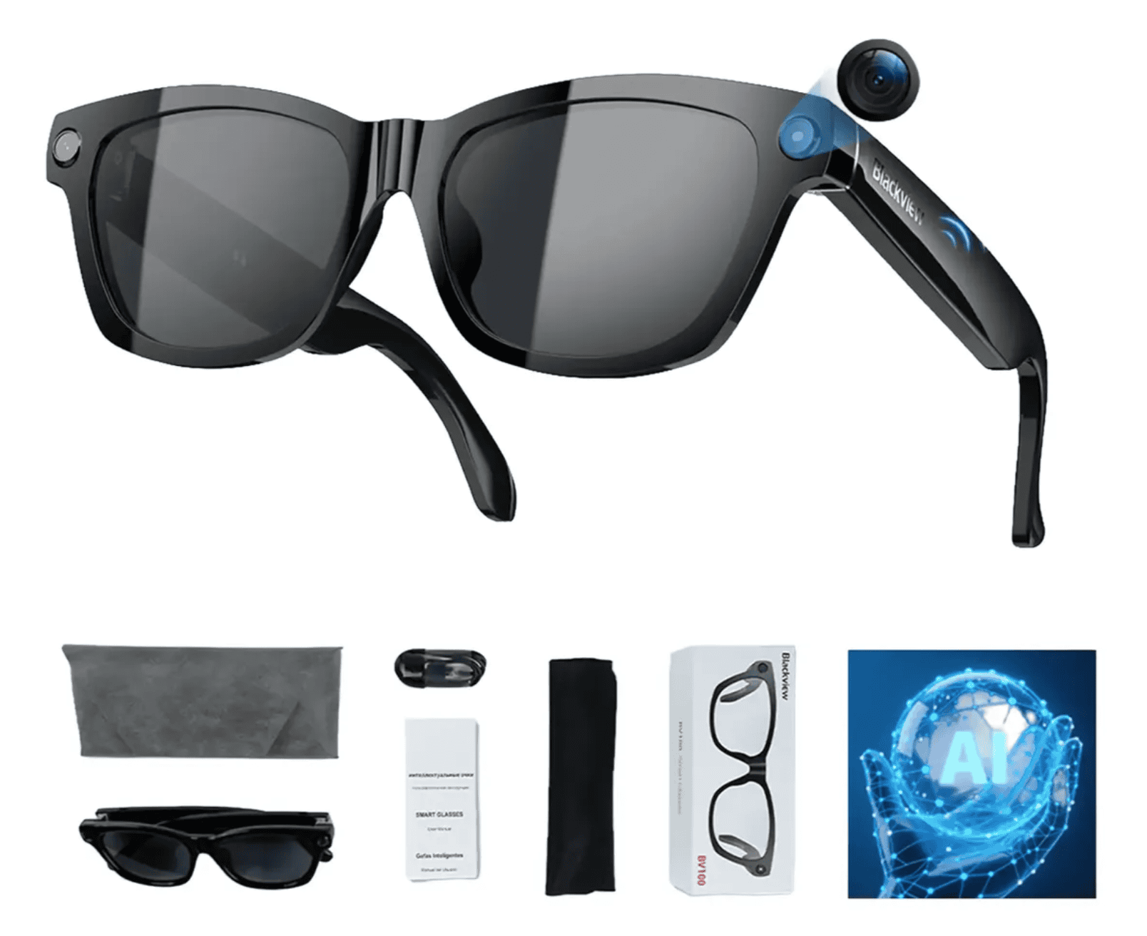 Gafas Con Cámara de 8 Mp, IA y traducciones
