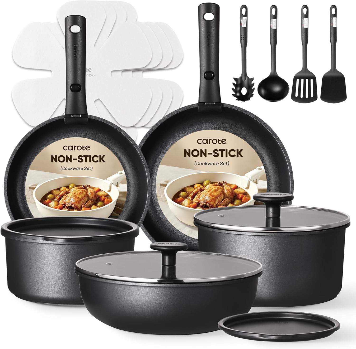 CAROTE Juego de ollas y sartenes antiadherentes