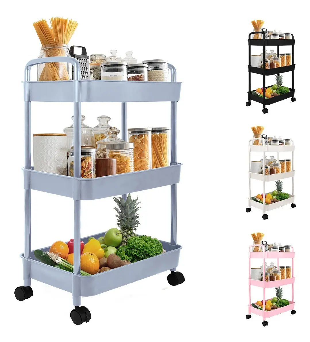 ML: Carrito Auxiliar Organizador Almacenamiento Multiusos