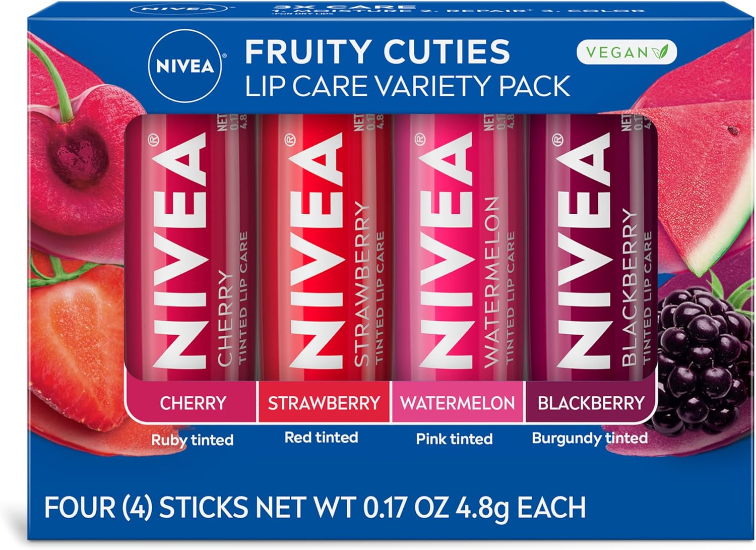 Nivea Fruit 4 piece variety pack