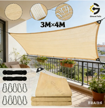 Malla Sombra Para Jardín 3×4