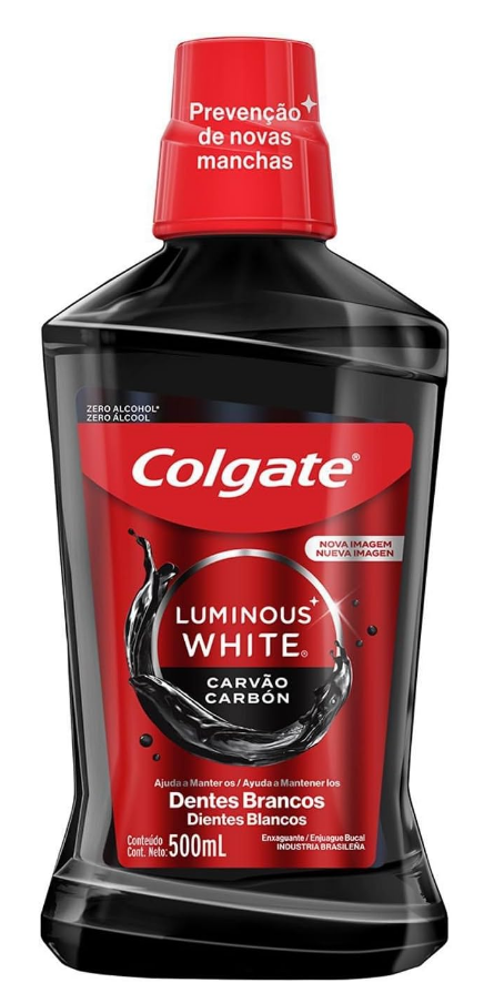 Colgate Enjuague Bucal Luminous White Charcoal 500ml