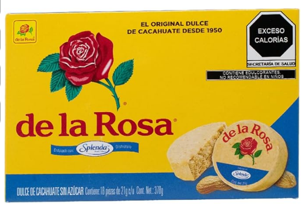 De la Rosa Mazapán sin azúcar 18 piezas 21 grs