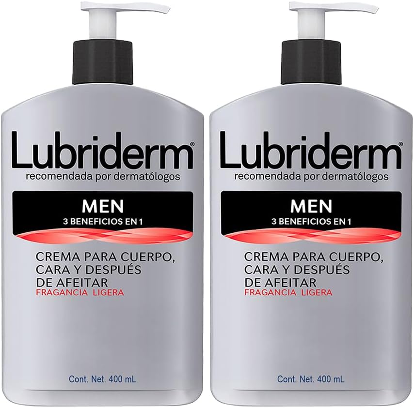 Lubriderm Men 3 en 1 Crema corporal 400ml 2 PACK