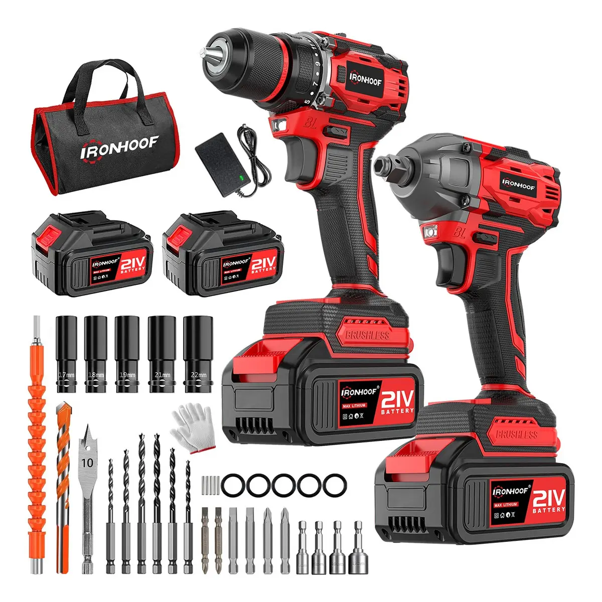 Kit De Taladro Inalambrico Y Pistola Llave De Impacto
