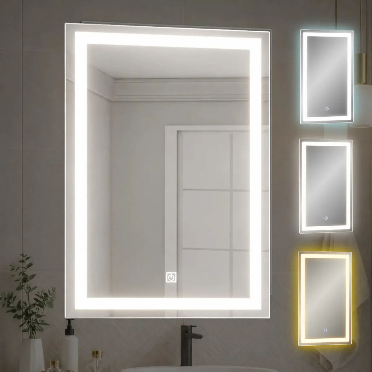 Espejo Luz Led Touch Pared