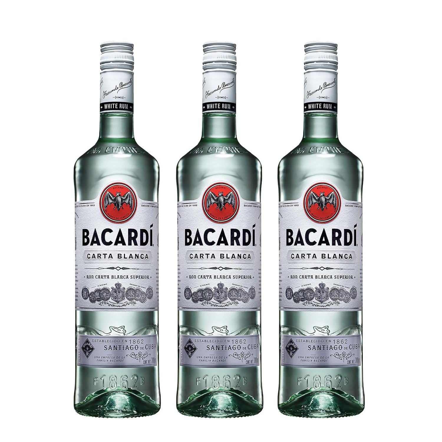Bacardí Tri-pack Ron Carta Blanca 700ml