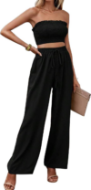 Conjunto 2 piezas top tubo pantalón cordones