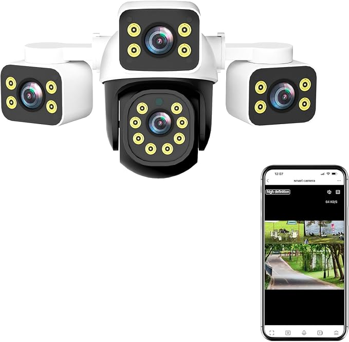 Camaras de Seguridad Inalambrica con 3 Lentes