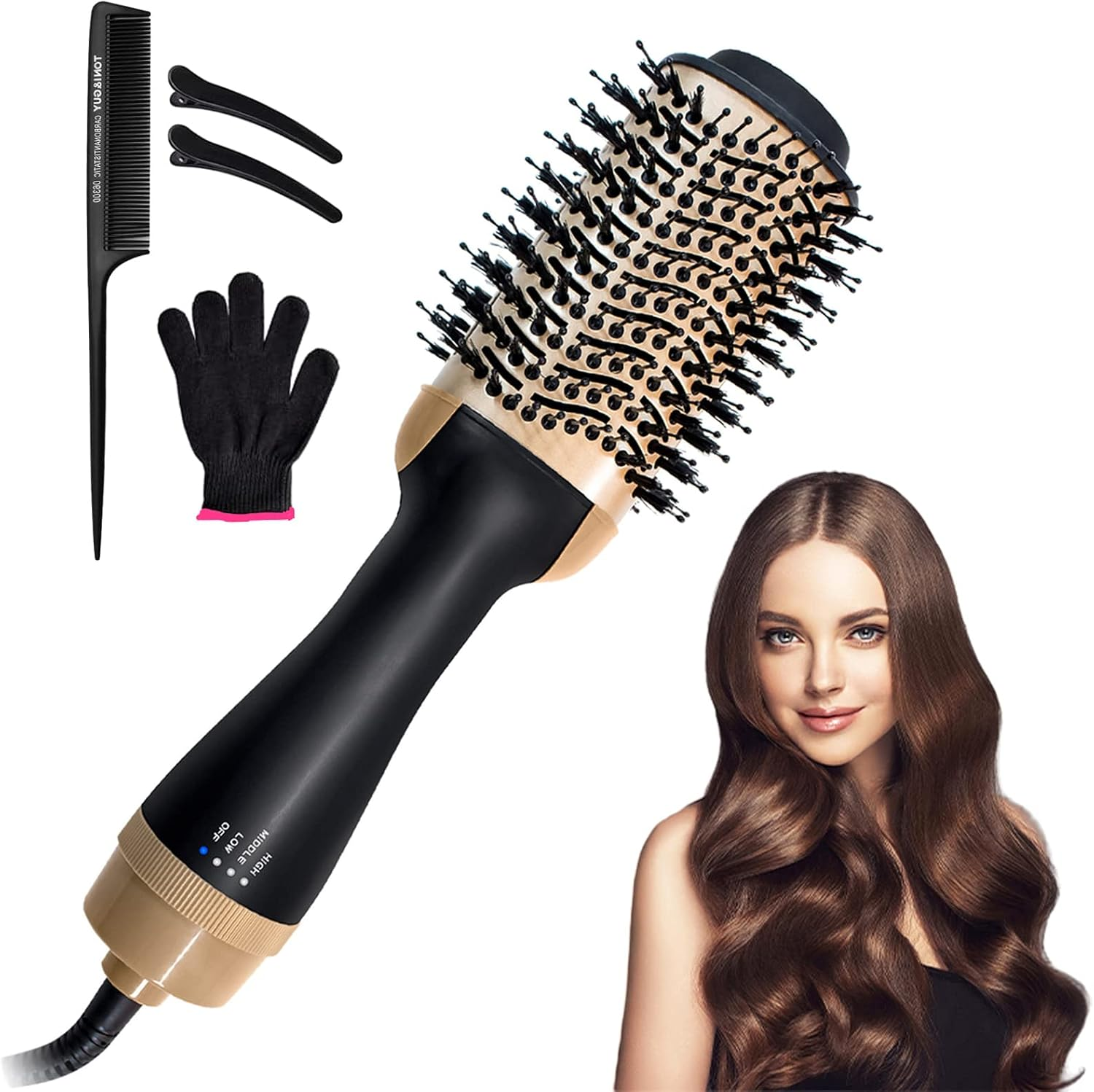 4 en 1 Cepillo Secador de Cabello Multifuncional
