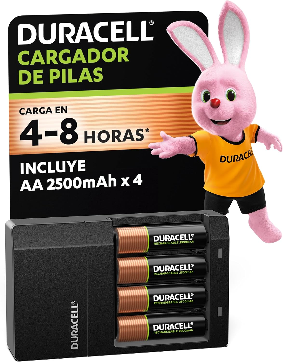 Duracell Cargador de Pilas AA/AAA – Incluye 4 AA