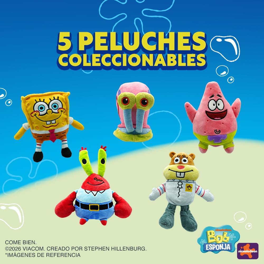 Amazon: Caja Marinela con peluches reversibles sorpresa de Bob Esponja