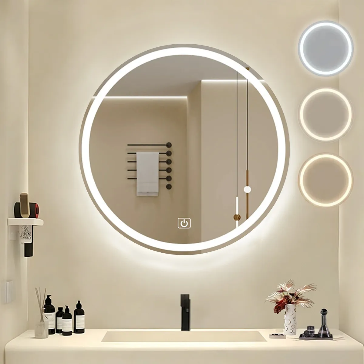 Espejo Decorativo Touch Para Baño Con Luz Led